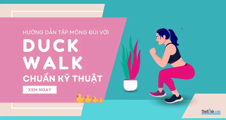 Hướng dẫn tập mông đùi với bài Duck Walks / Squats