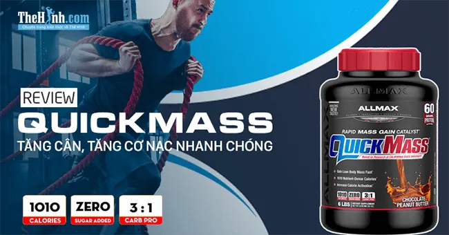 Review sữa tăng cân QuickMass của Allmax đến từ Canada