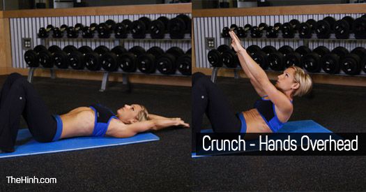 Crunch Hands Overhead – Bài tập gập bụng tay qua đầu